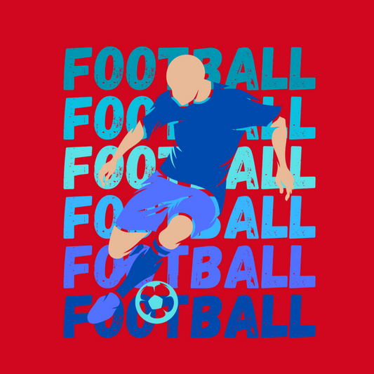 Ultimate Football Fan Long Sleeve Kids' T-shirt (Male Player ) (Blue Text)
