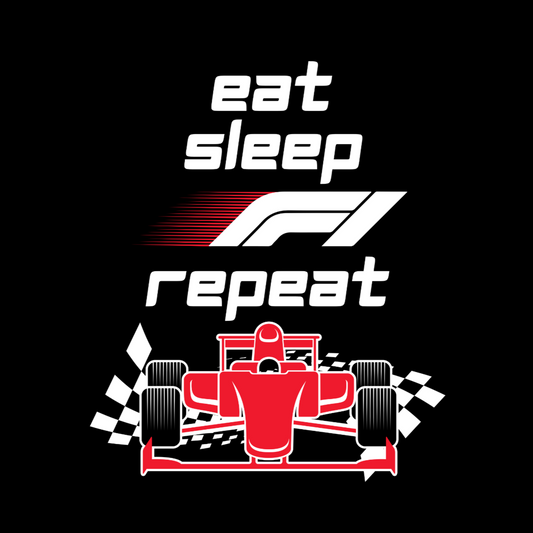 Eat, Sleep, F1, Repeat Long Sleeve T-shirt (Red Car)