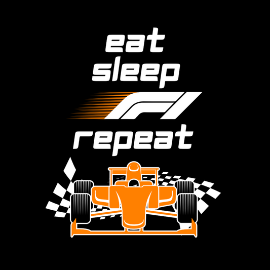 Eat, Sleep, F1, Repeat Long Sleeve T-shirt (Papaya Car)