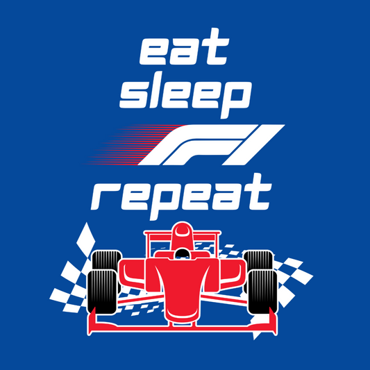 Eat, Sleep, F1, Repeat Kids' T-shirt (Red Car)