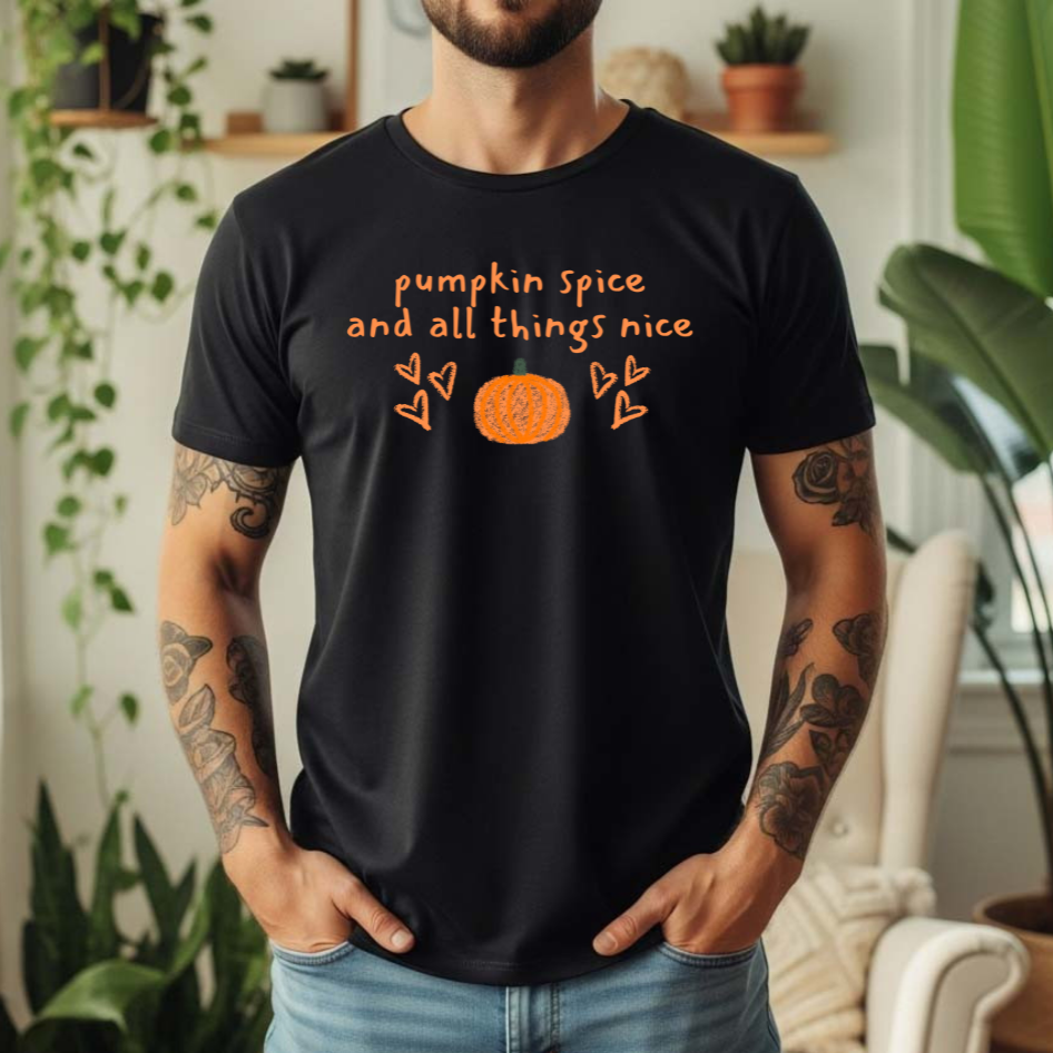 Pumpkin Spice and All Things Nice T-Shirt | Cute Autumn Tee | Cozy Fall Style