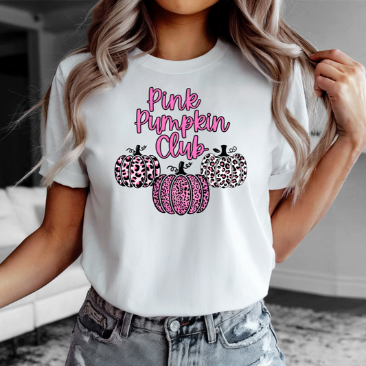 Pink Pumpkin Club T-Shirt – Cosy Autumn Vibes with a Pop of Fun