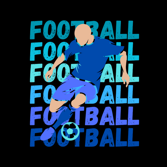 Ultimate Football Fan Hoodie (Male Player) (Blue Text)