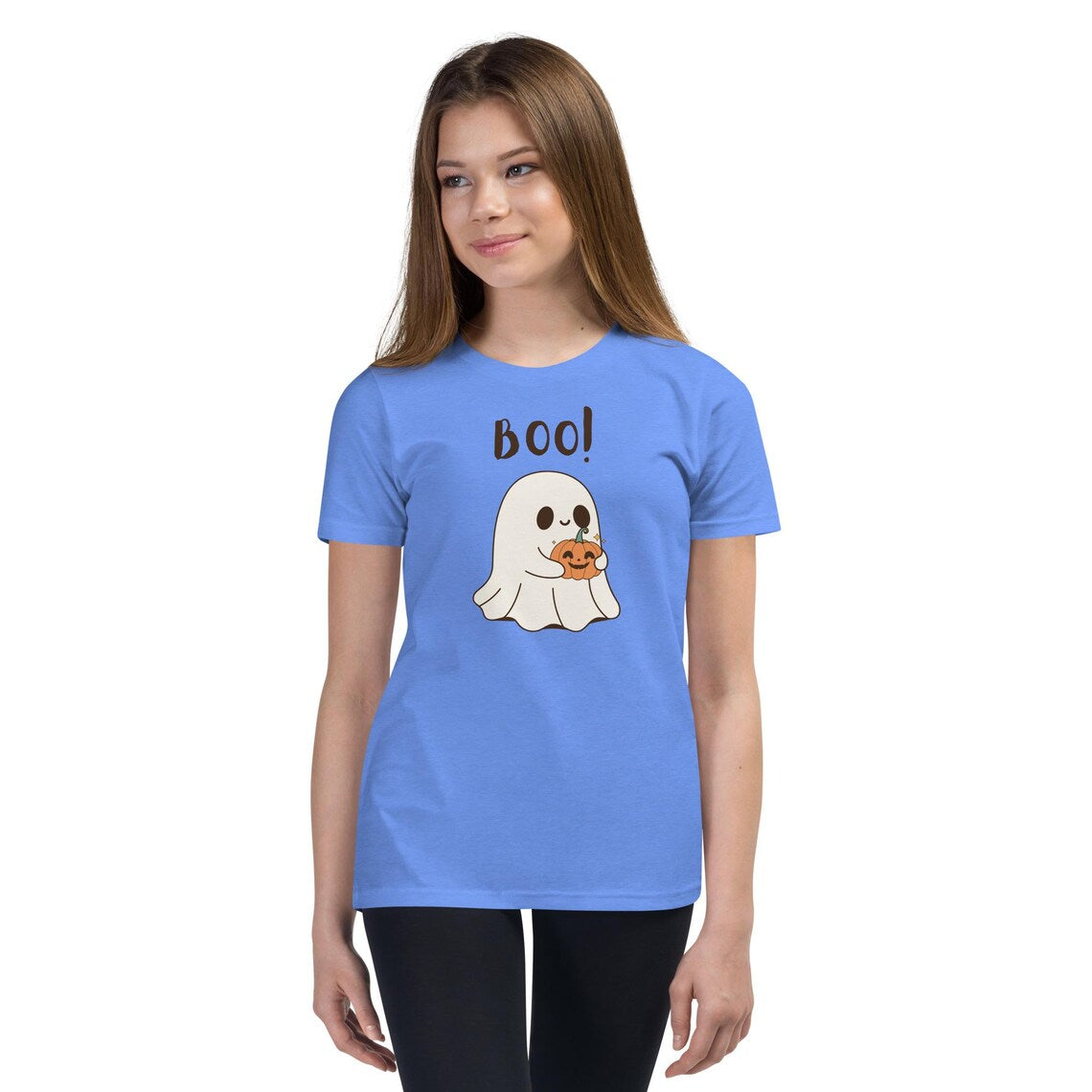 BOO Kids Halloween T-Shirt, Cute Ghost Youth Tee, Fun Fall Shirt for Boys & Girls, Spooky Season Top, Halloween Gift