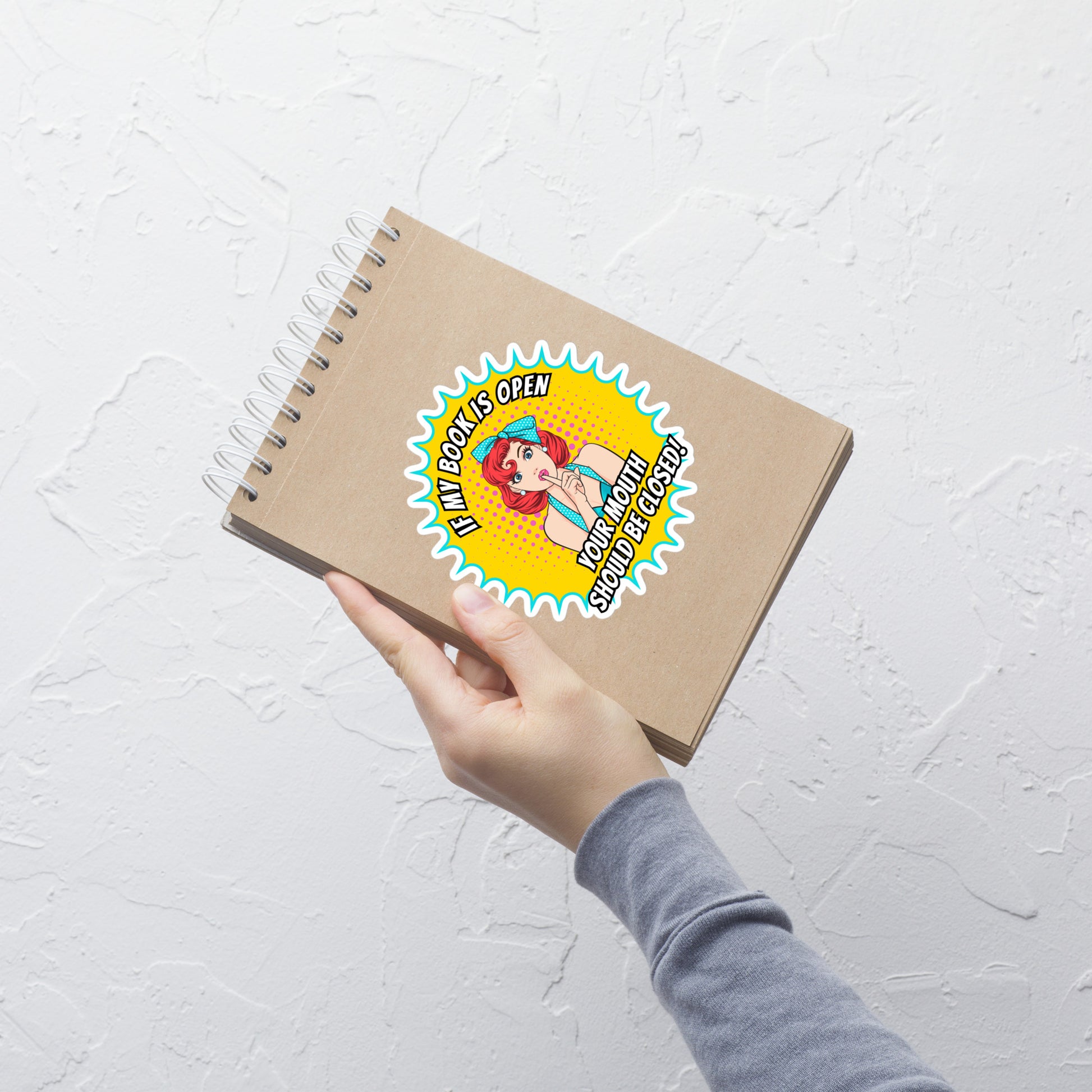 Sassy book lover waterproof vinyl sticker large size on notepad