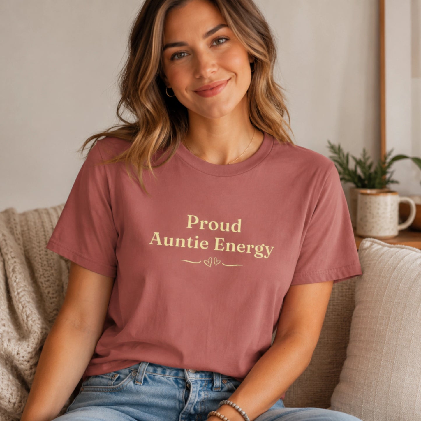Proud Auntie Energy T-Shirt - Soft Auntie Quote Tee