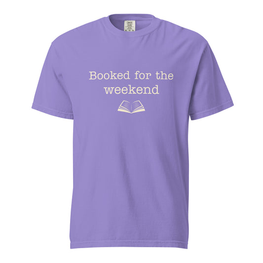 booked for the weekend comfort colors t-shirt violet purple reader gift shirt
