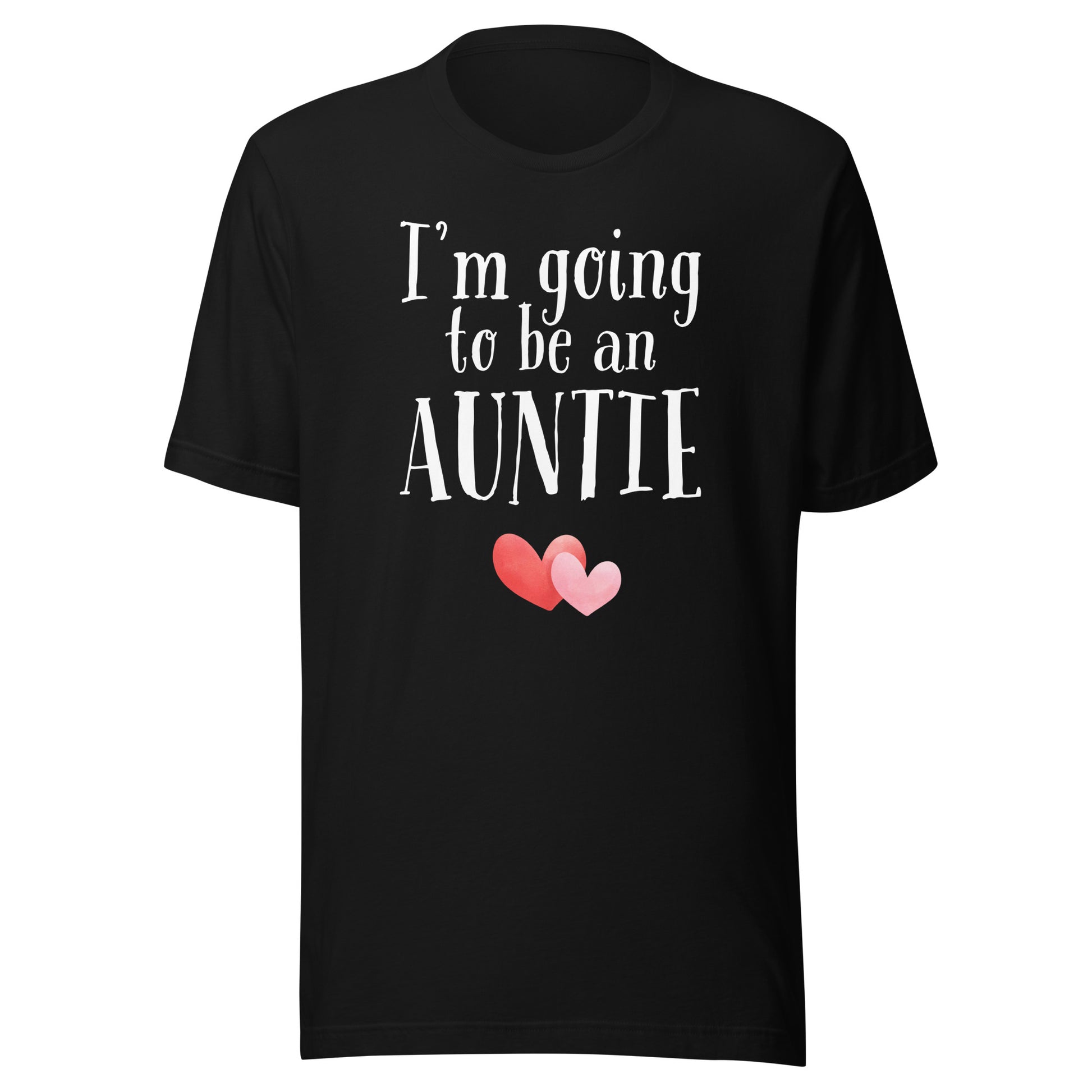 Black I’m going to be an auntie t-shirt with white text