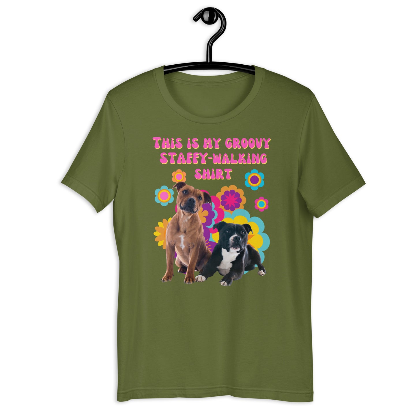 This Is My Groovy Staffy-Walking Shirt T-shirt