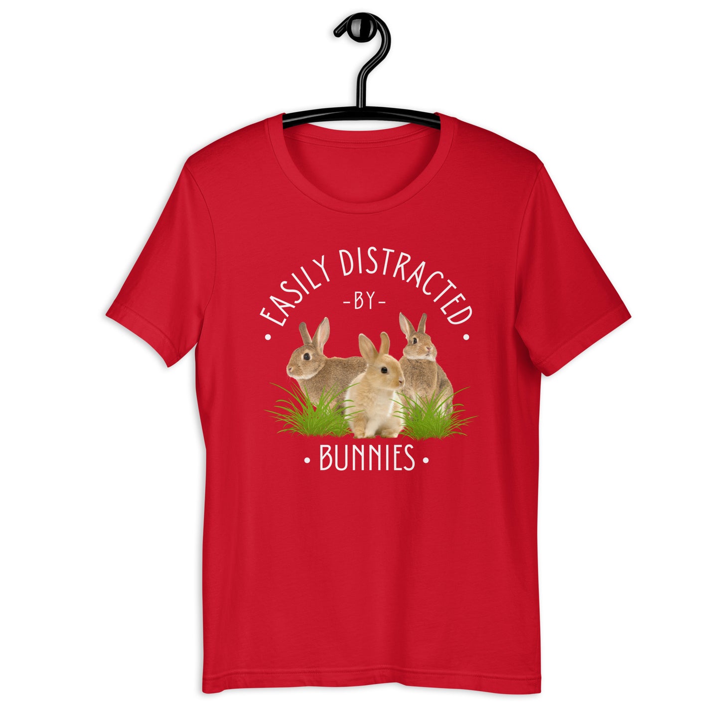 Easily Distracted by Bunnies unisex t-shirt