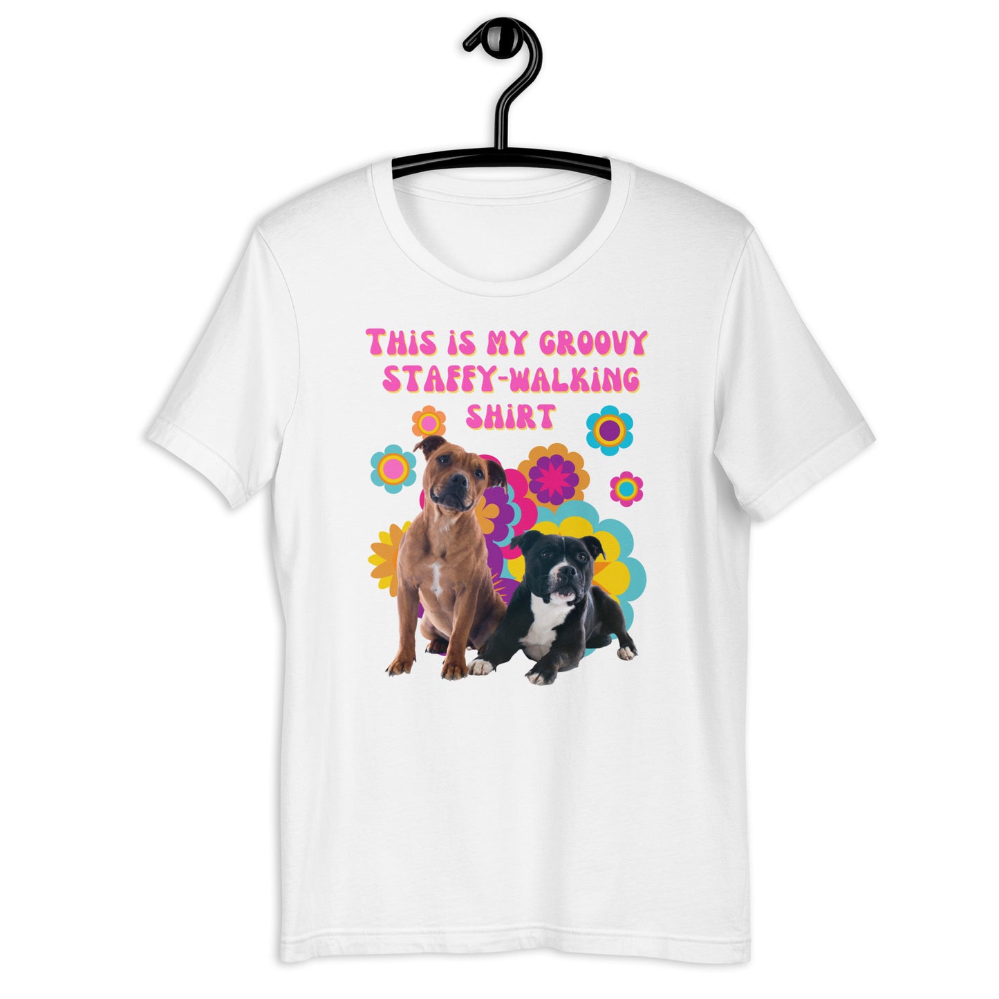 This Is My Groovy Staffy-Walking Shirt T-shirt