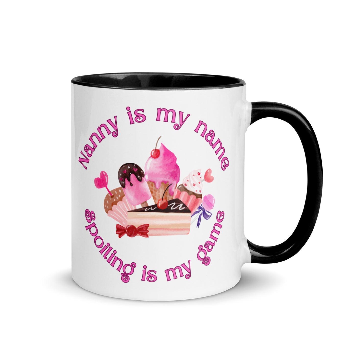 Nanny is my name... Spoiling is my game colour-inside mug