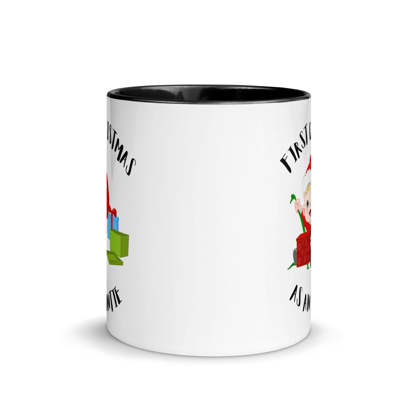 First Christmas as an Auntie colour-inside mug