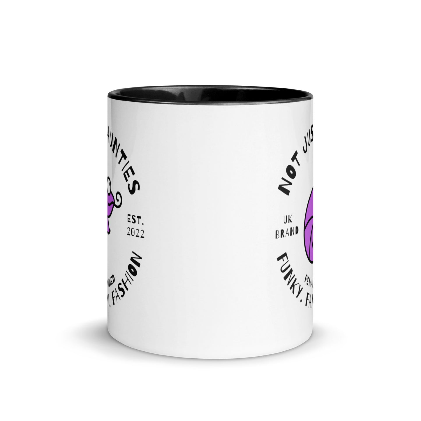 Not Just Aunties logo colour-inside mug