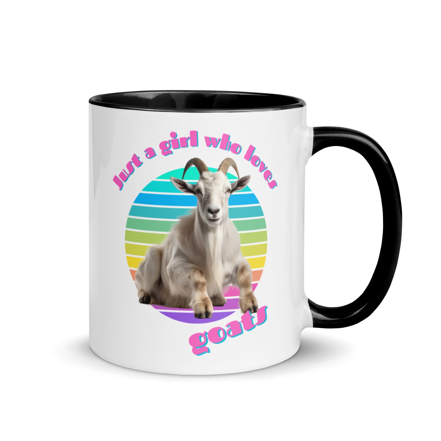 Just a Girl Who Loves Goats colour-inside mug