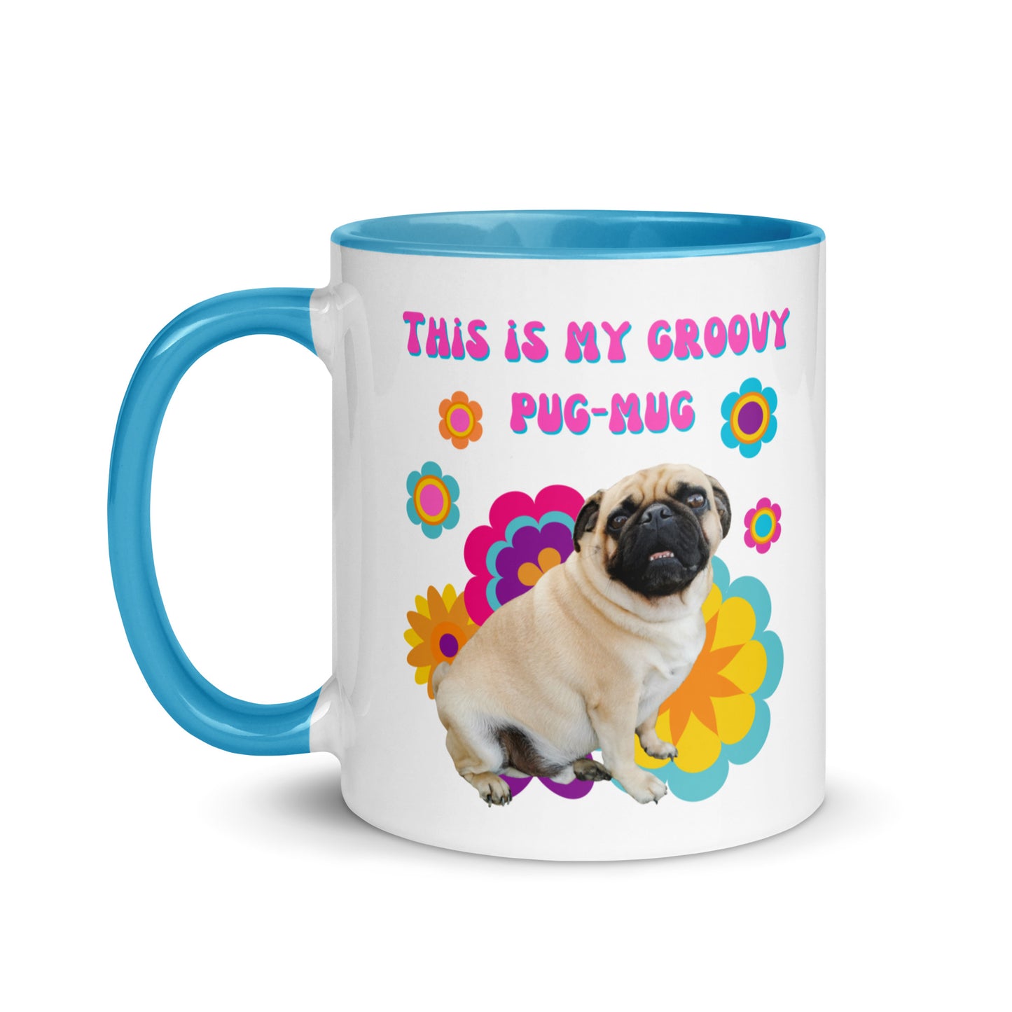 This Is My Groovy Pug-Mug colour-inside mug