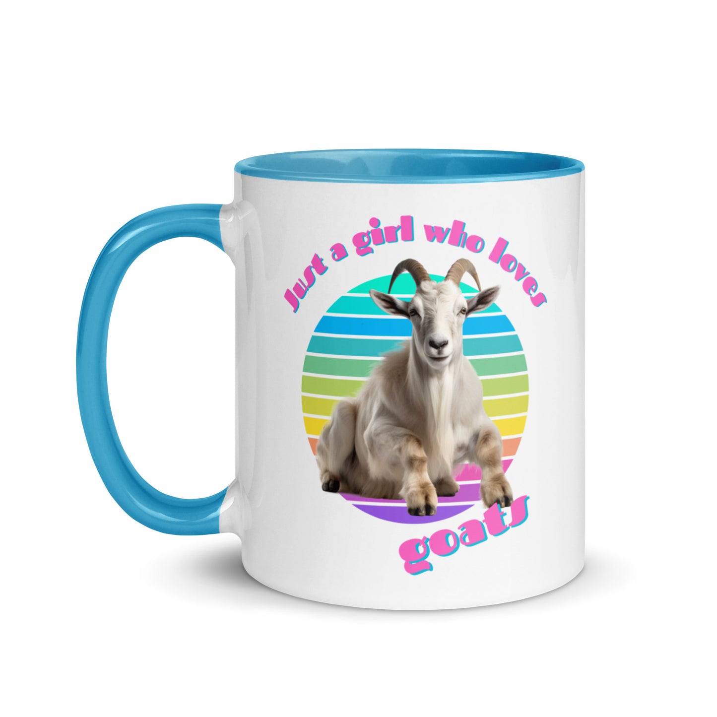 Just a Girl Who Loves Goats colour-inside mug