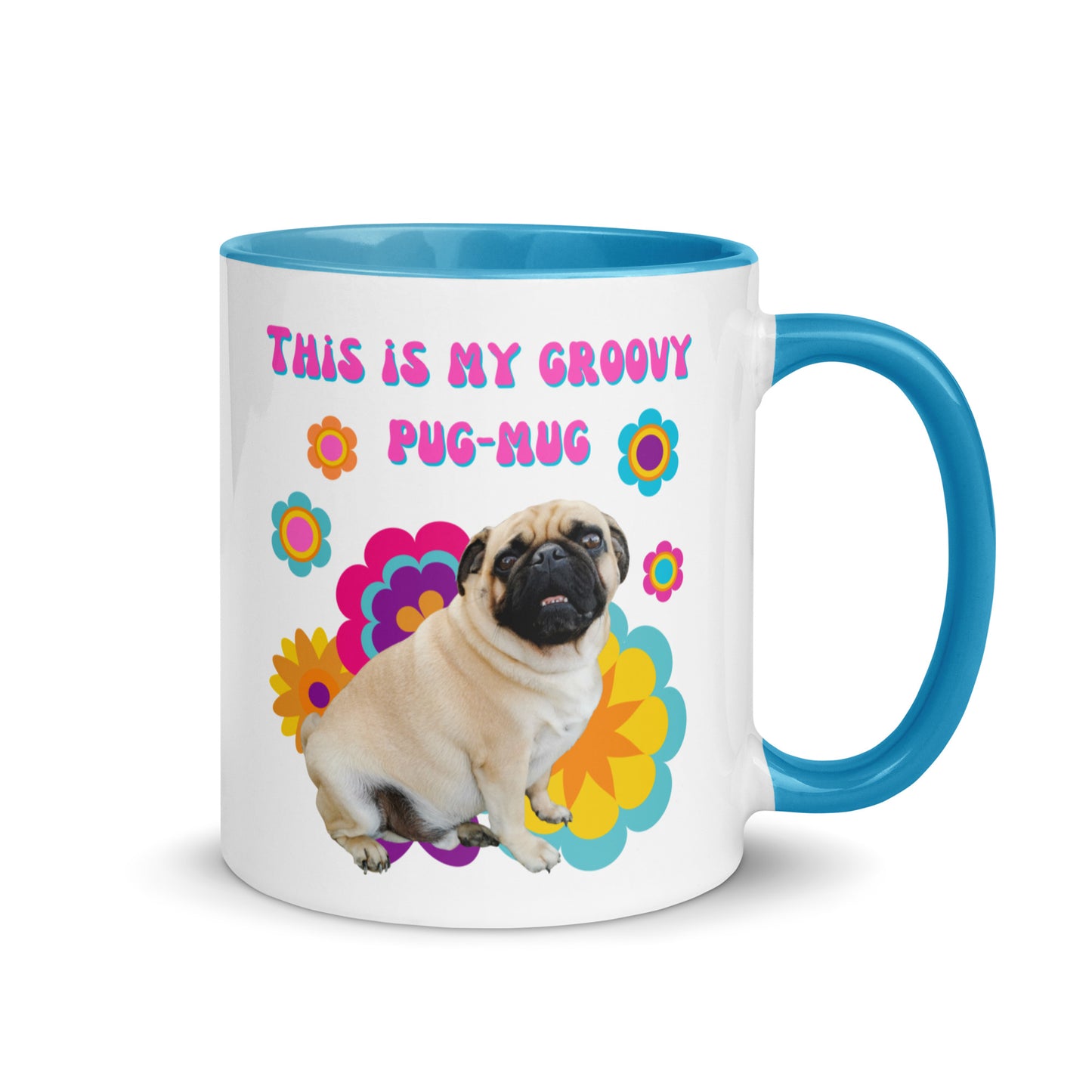 This Is My Groovy Pug-Mug colour-inside mug