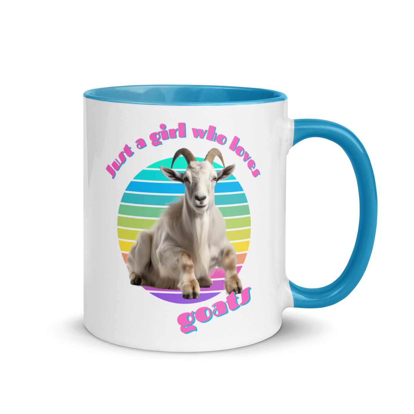 Just a Girl Who Loves Goats colour-inside mug