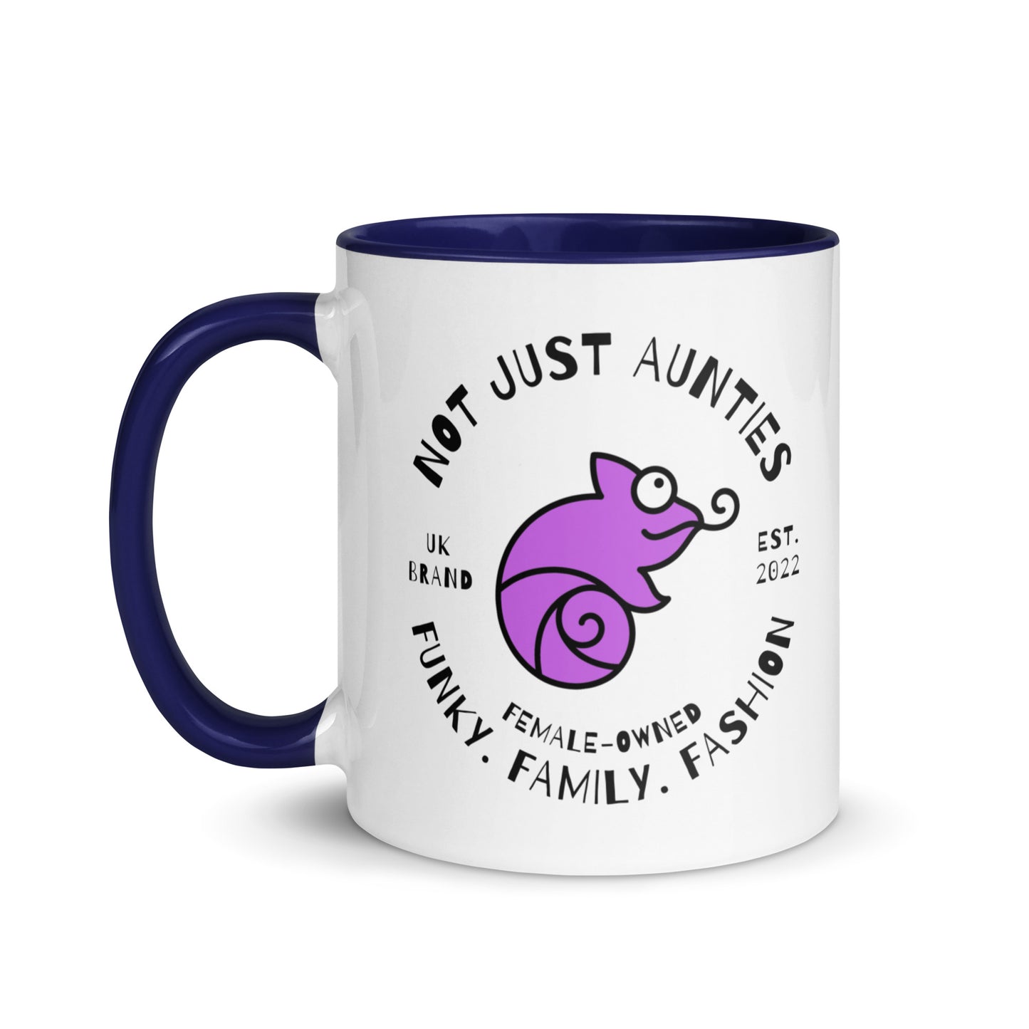 Not Just Aunties logo colour-inside mug