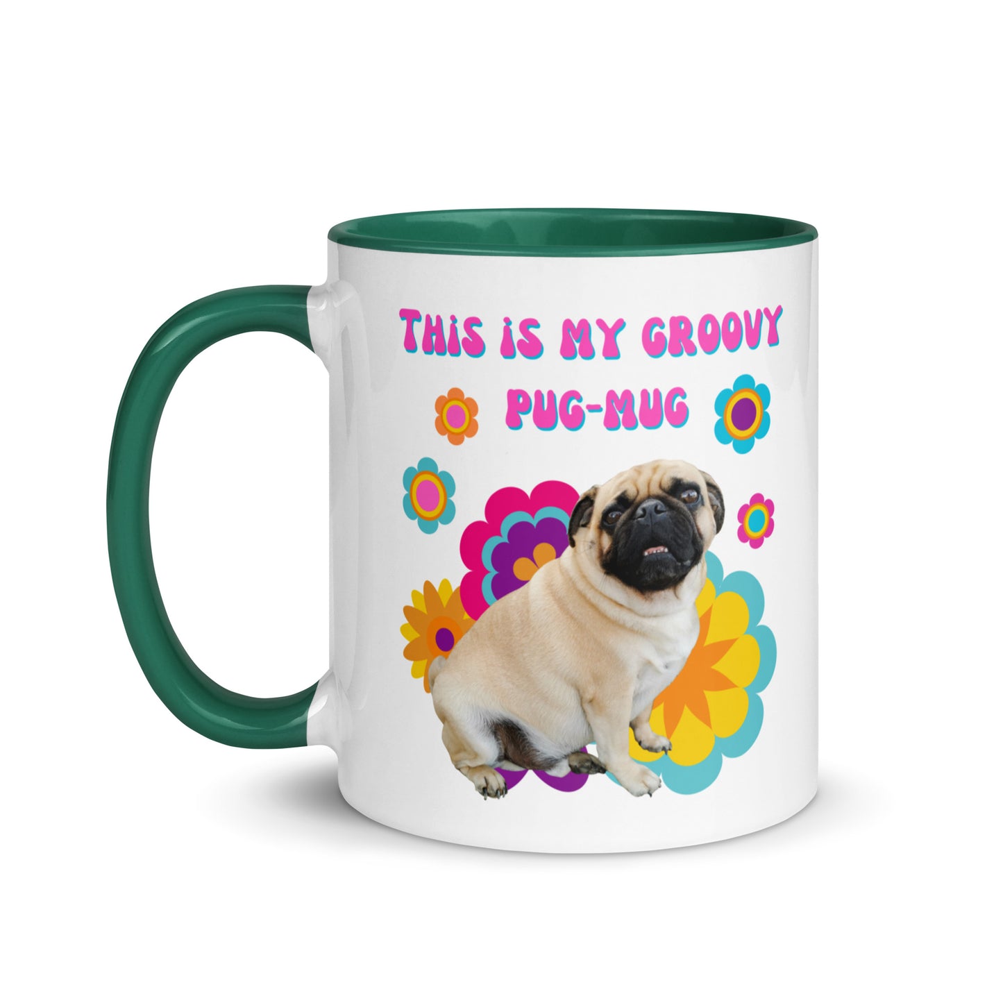 This Is My Groovy Pug-Mug colour-inside mug