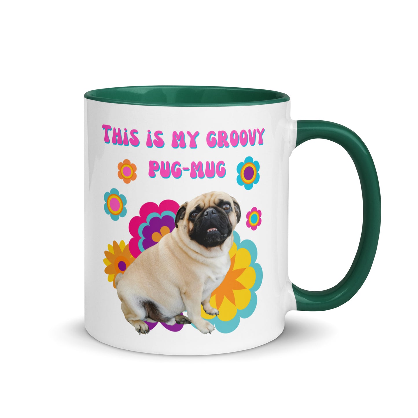 This Is My Groovy Pug-Mug colour-inside mug