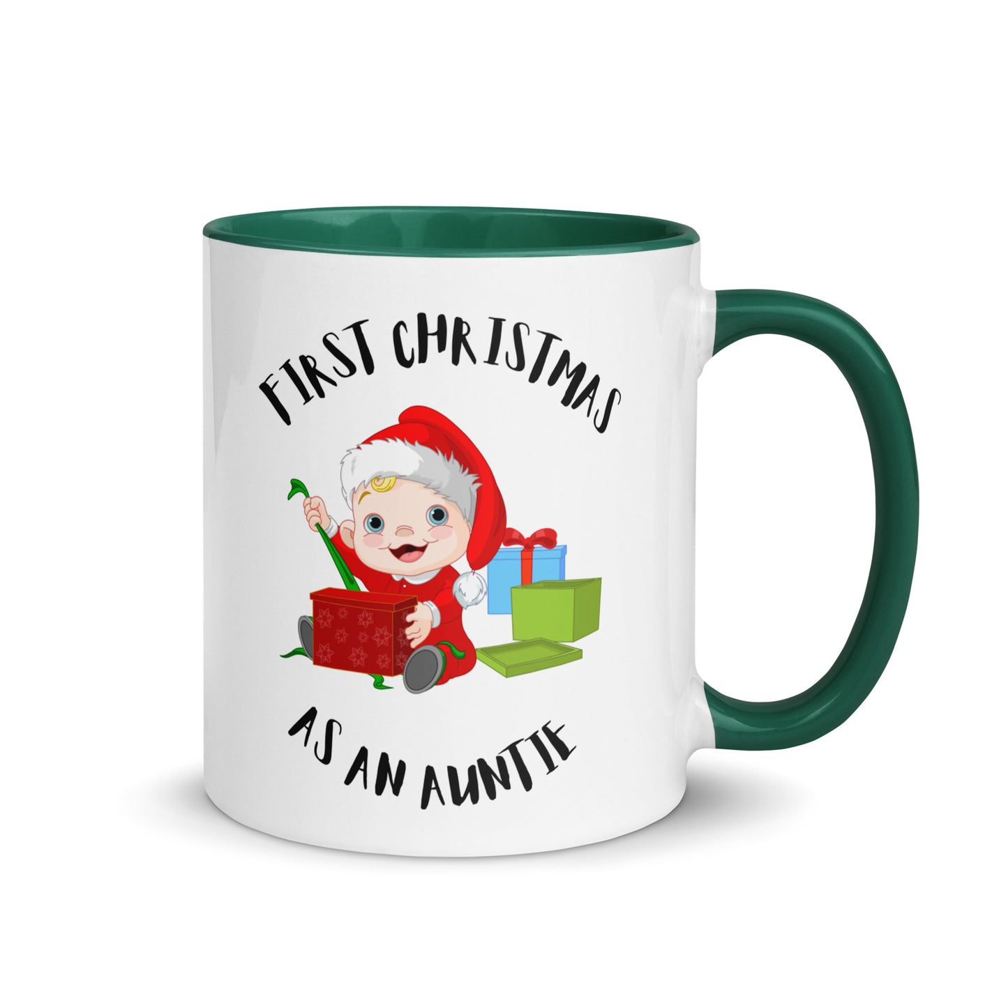 First Christmas as an Auntie colour-inside mug