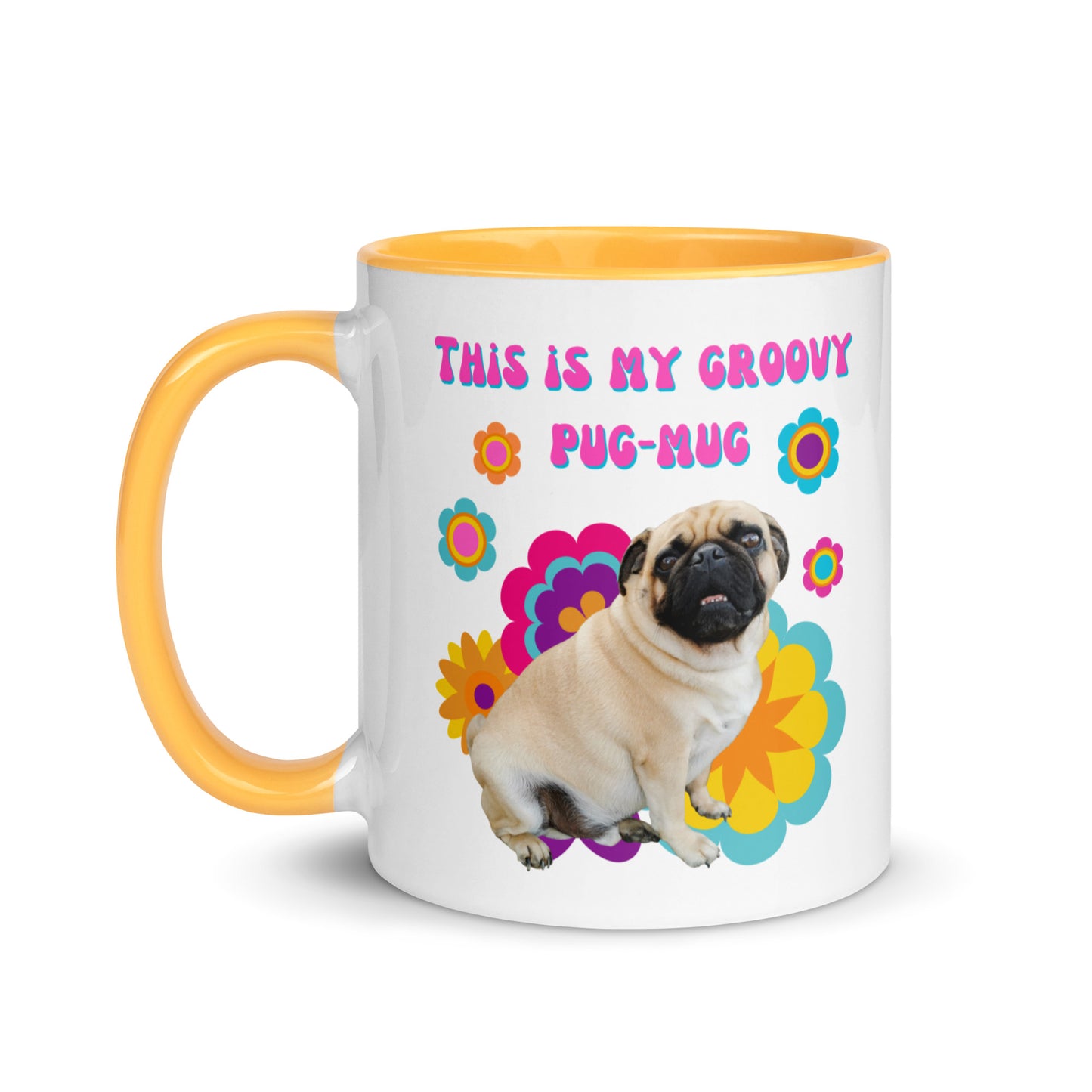 This Is My Groovy Pug-Mug colour-inside mug