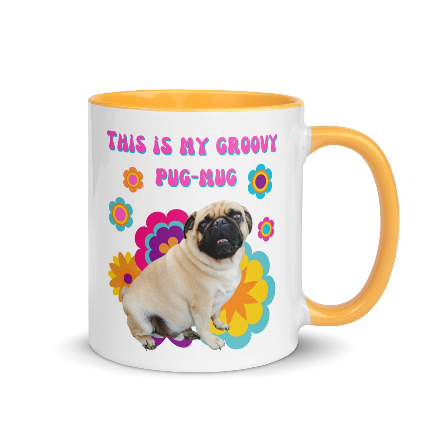 This Is My Groovy Pug-Mug colour-inside mug