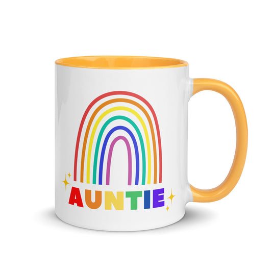 Auntie Rainbow colour-inside mug