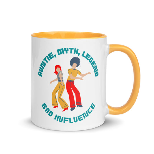 Auntie, Myth, Legend, Bad Influence colour-inside mug