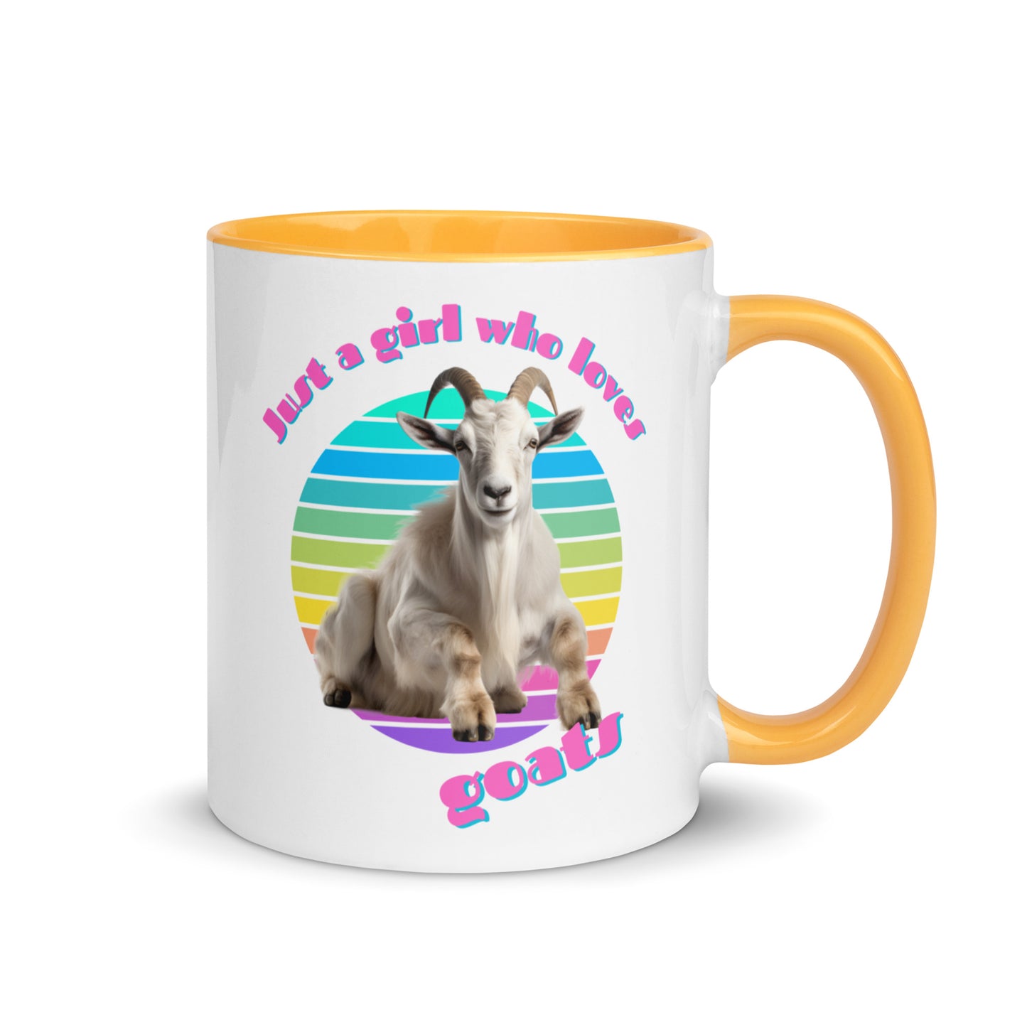 Just a Girl Who Loves Goats colour-inside mug