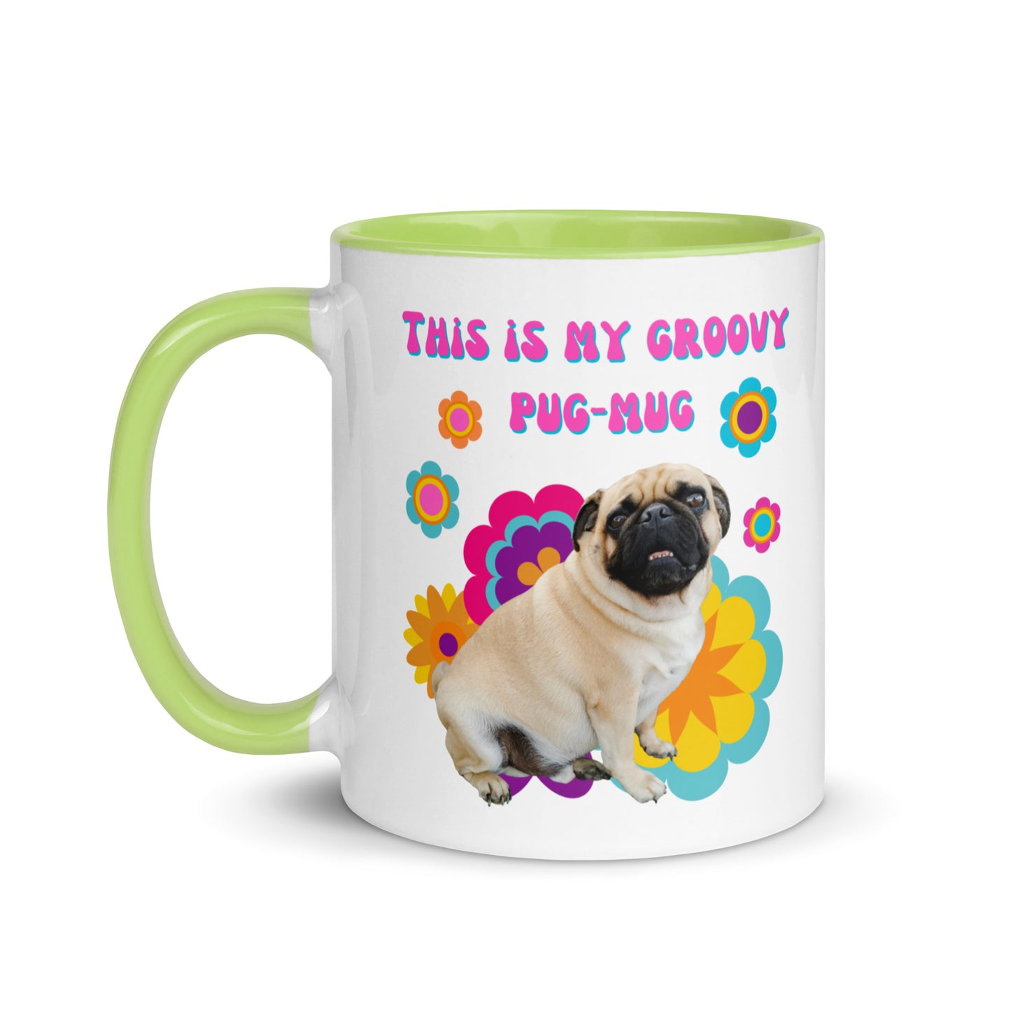 This Is My Groovy Pug-Mug colour-inside mug