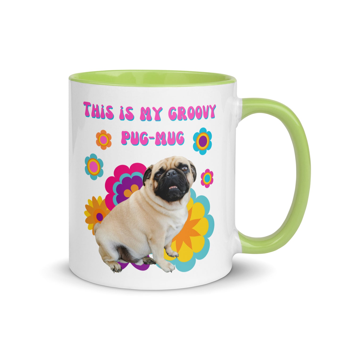 This Is My Groovy Pug-Mug colour-inside mug