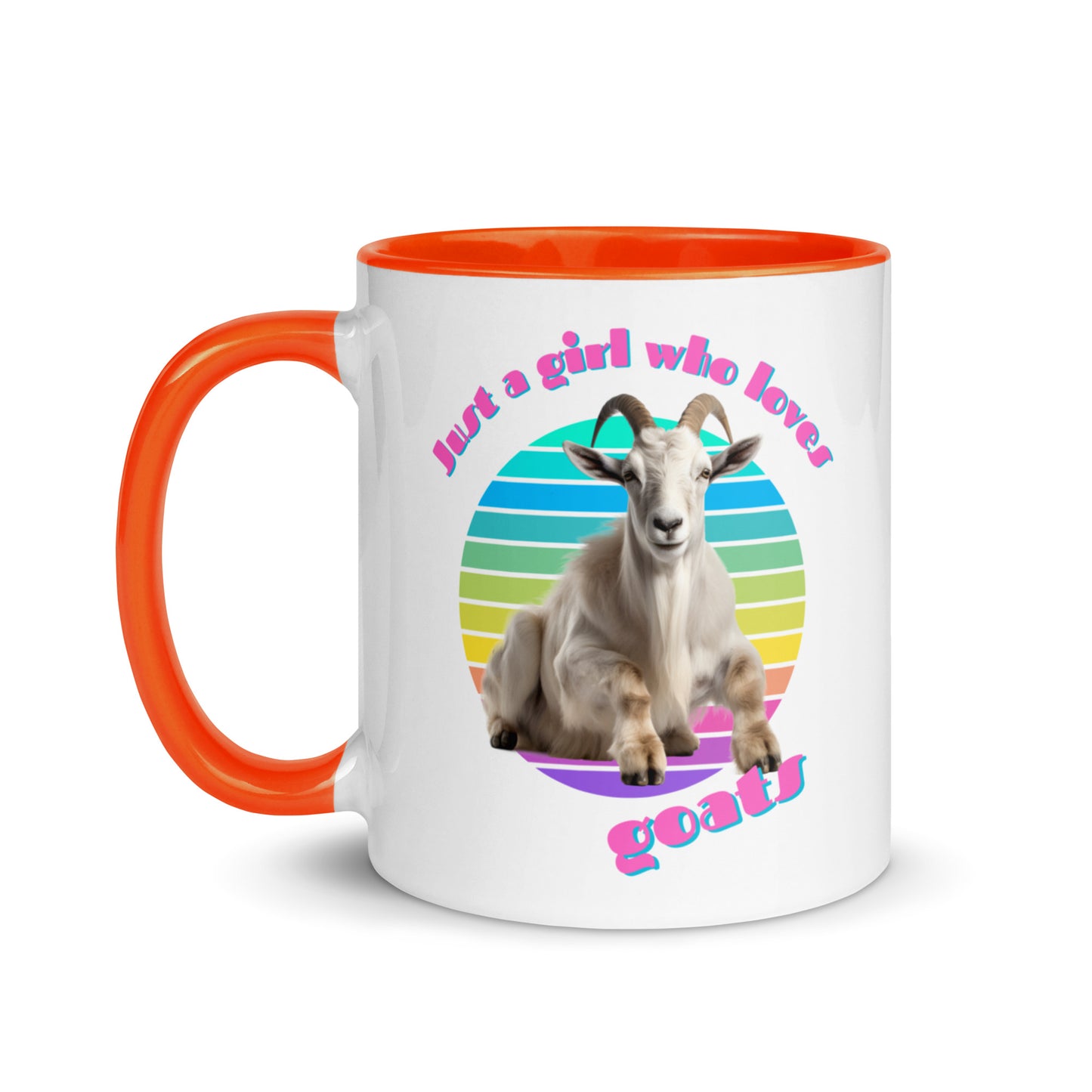 Just a Girl Who Loves Goats colour-inside mug