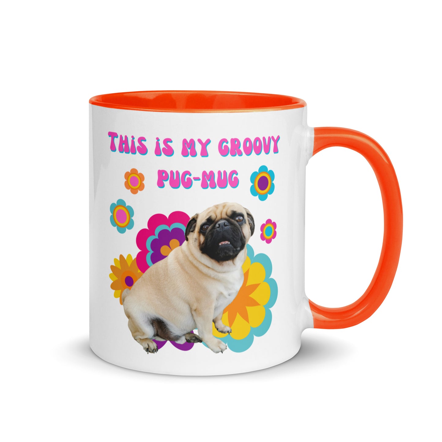 This Is My Groovy Pug-Mug colour-inside mug