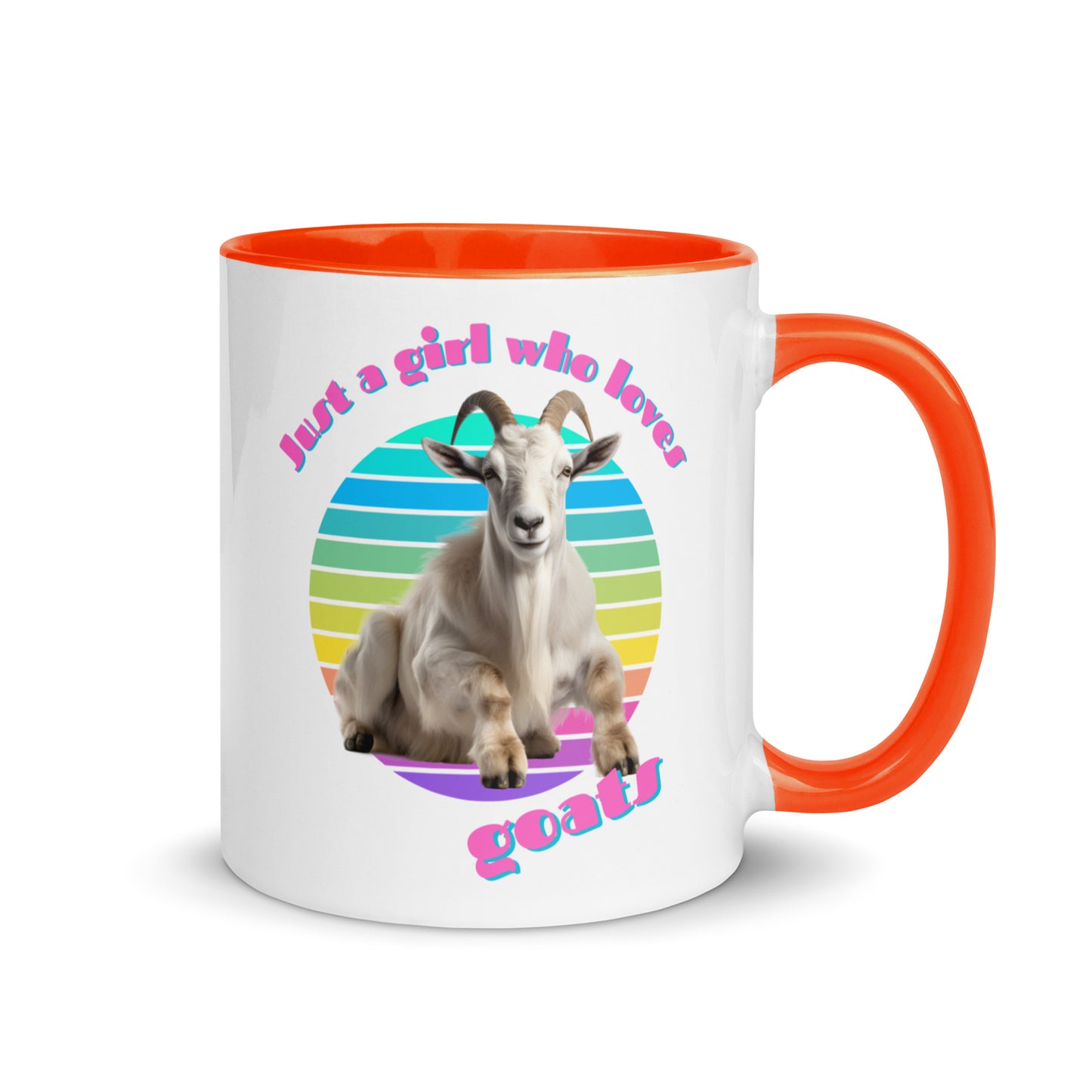 Just a Girl Who Loves Goats colour-inside mug