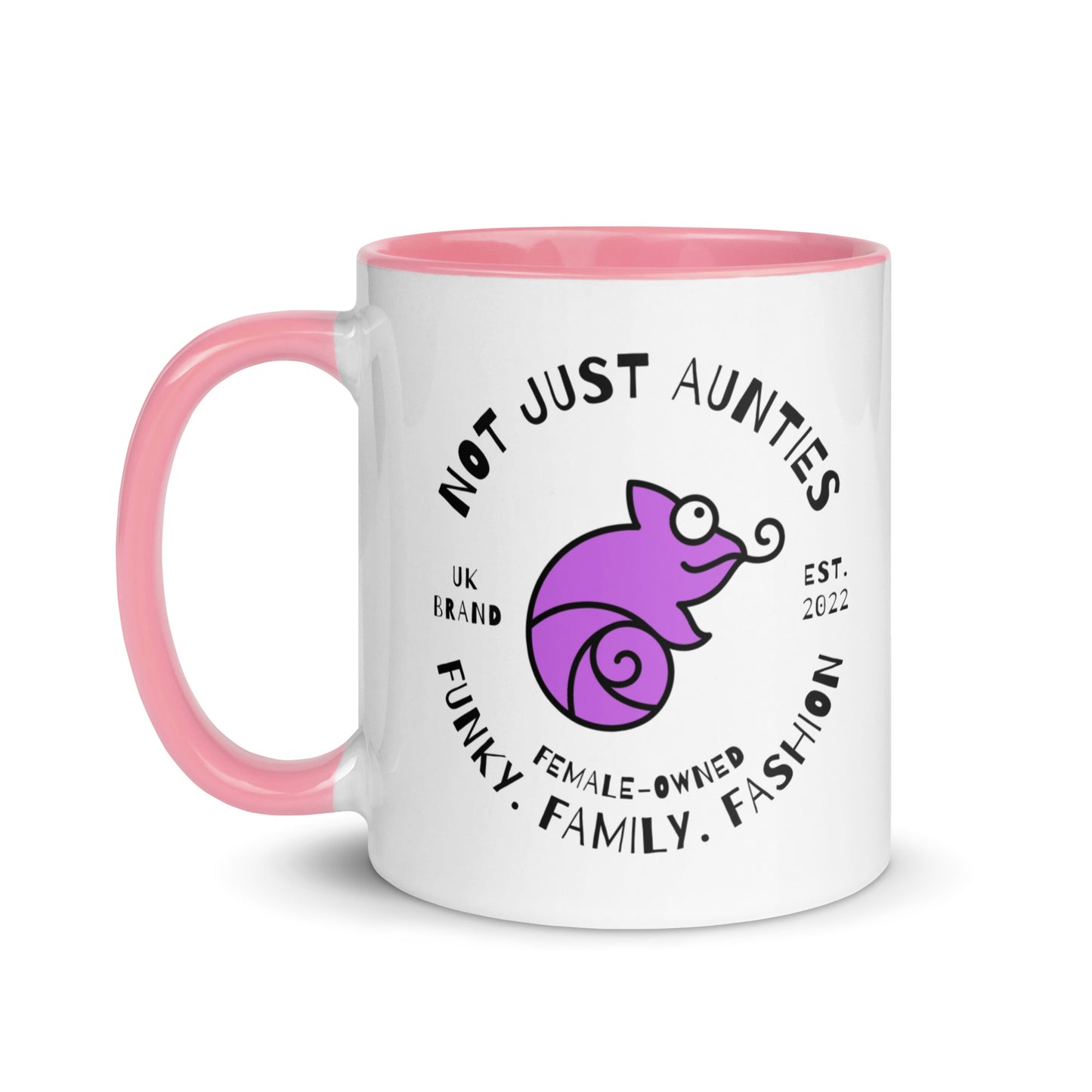 Not Just Aunties logo colour-inside mug