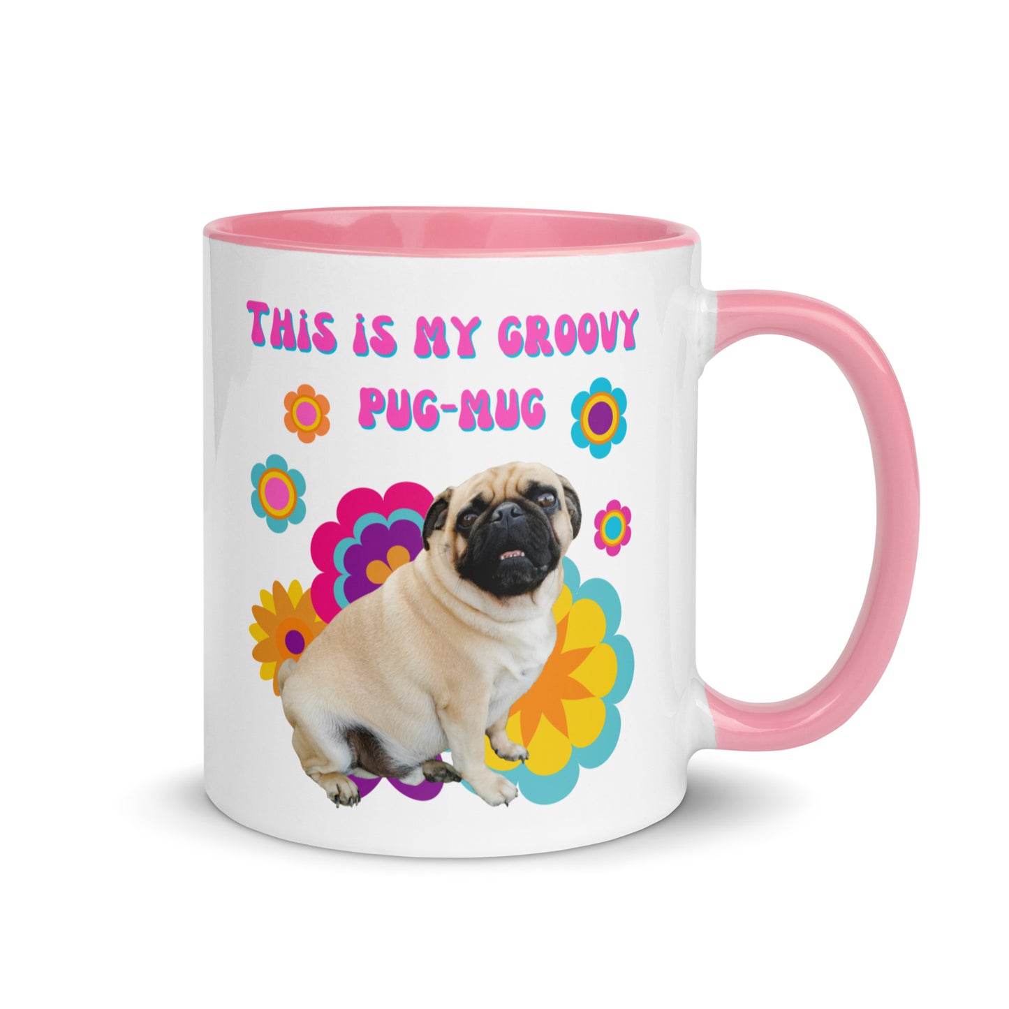 This Is My Groovy Pug-Mug colour-inside mug