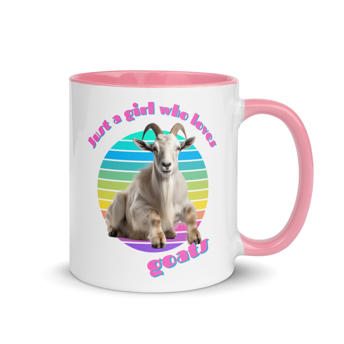 Just a Girl Who Loves Goats colour-inside mug