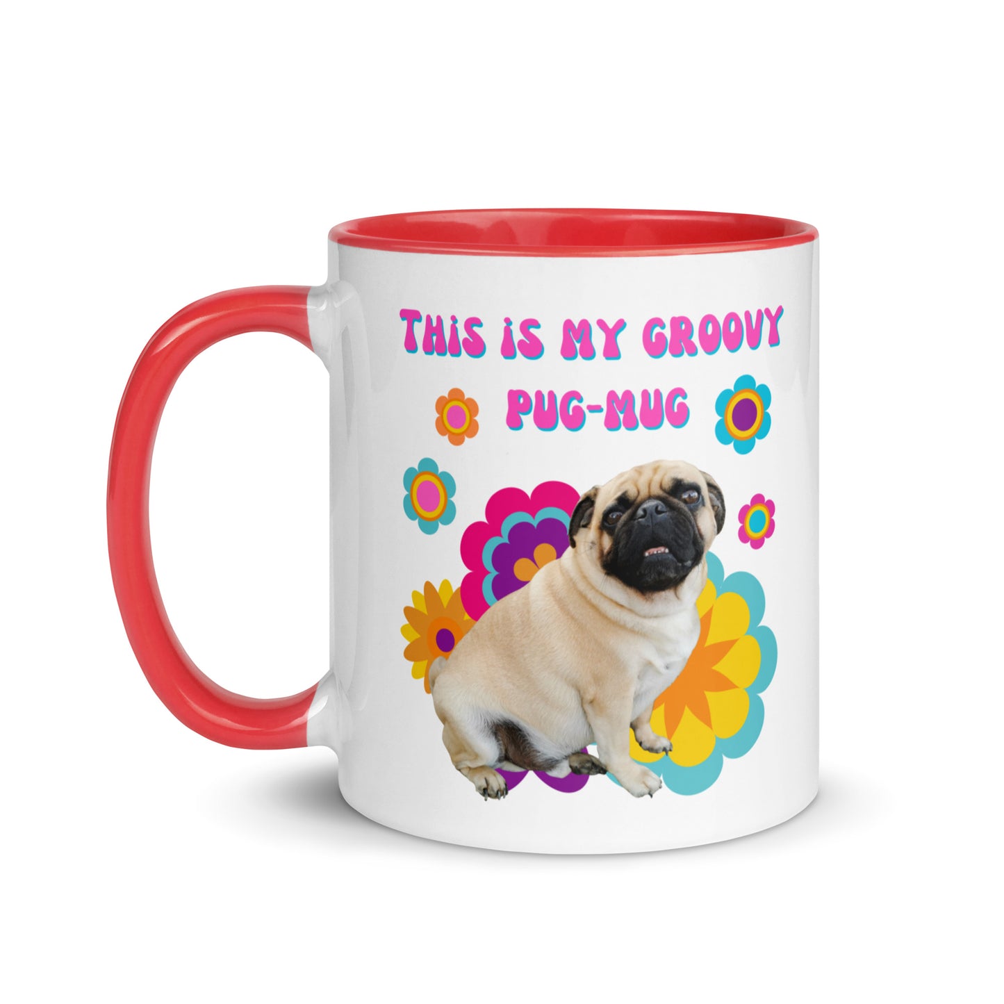 This Is My Groovy Pug-Mug colour-inside mug