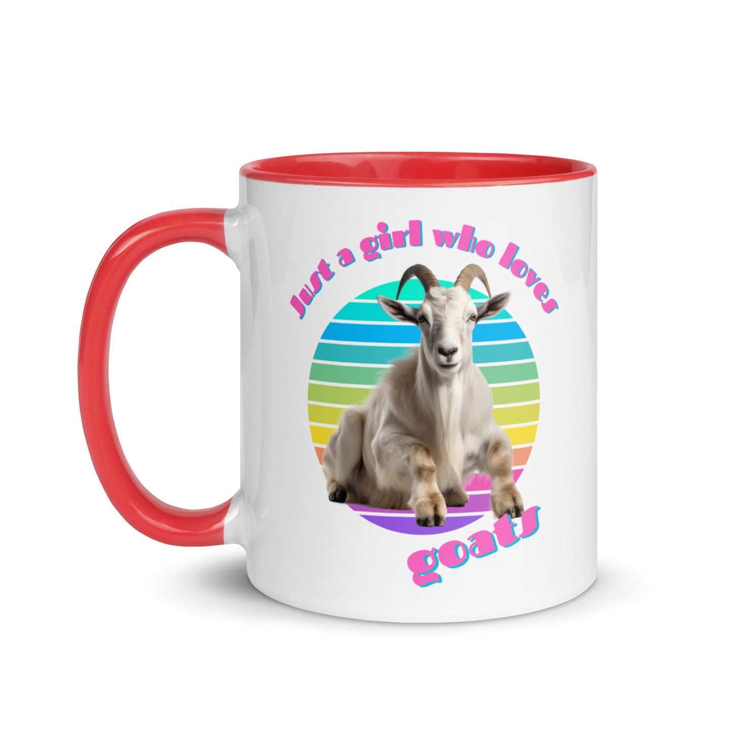 Just a Girl Who Loves Goats colour-inside mug