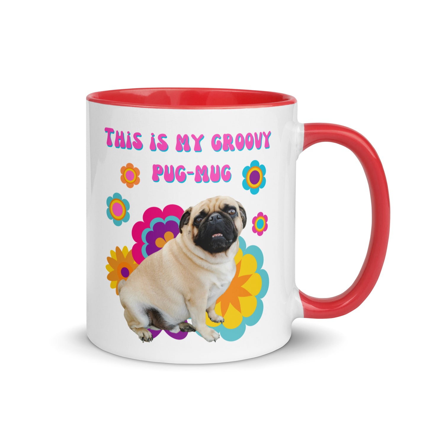 This Is My Groovy Pug-Mug colour-inside mug