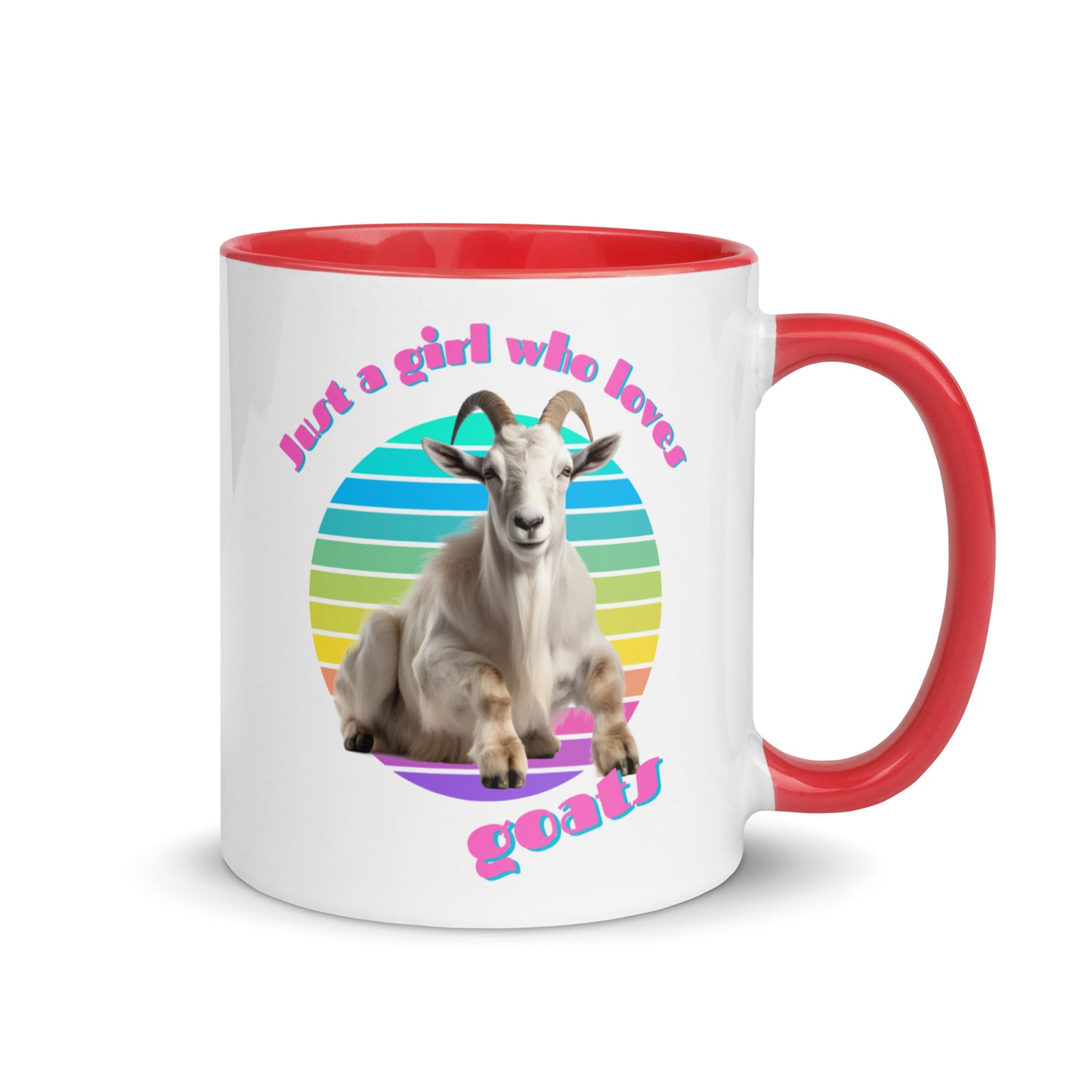 Just a Girl Who Loves Goats colour-inside mug