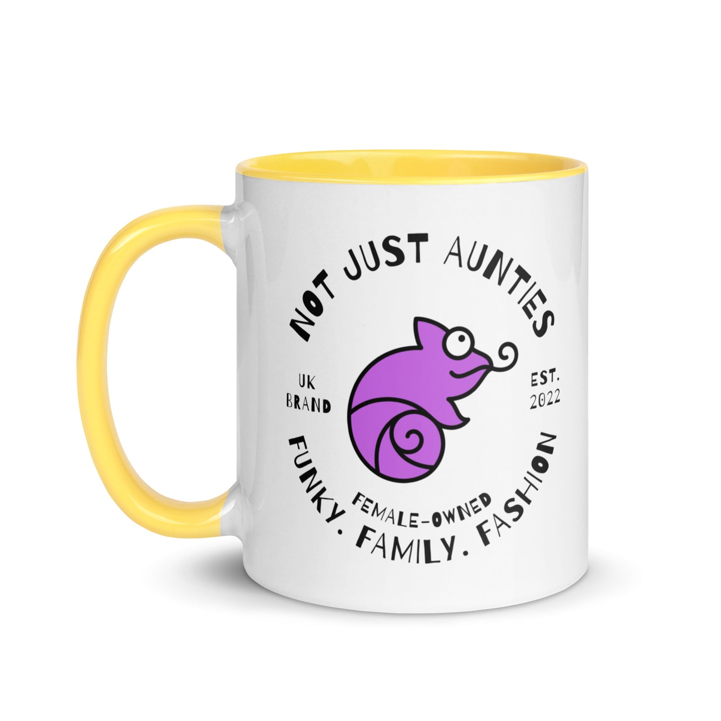 Not Just Aunties logo colour-inside mug