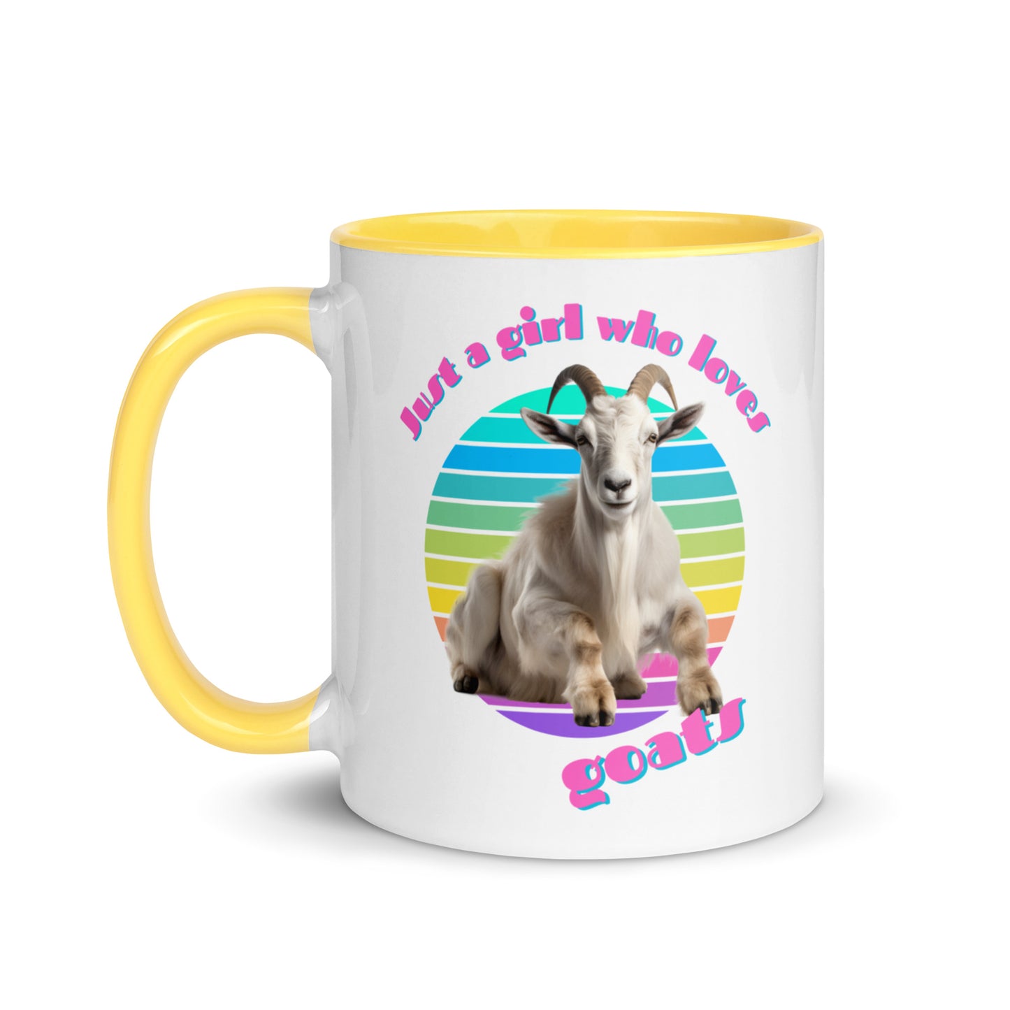 Just a Girl Who Loves Goats colour-inside mug