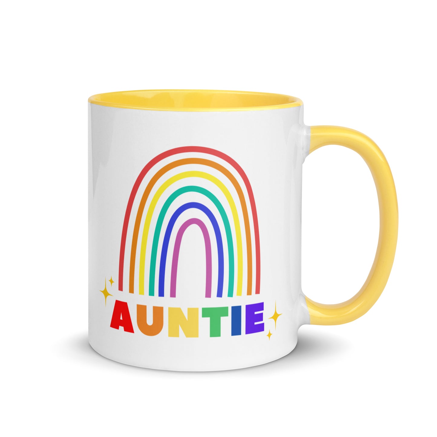 Auntie Rainbow colour-inside mug