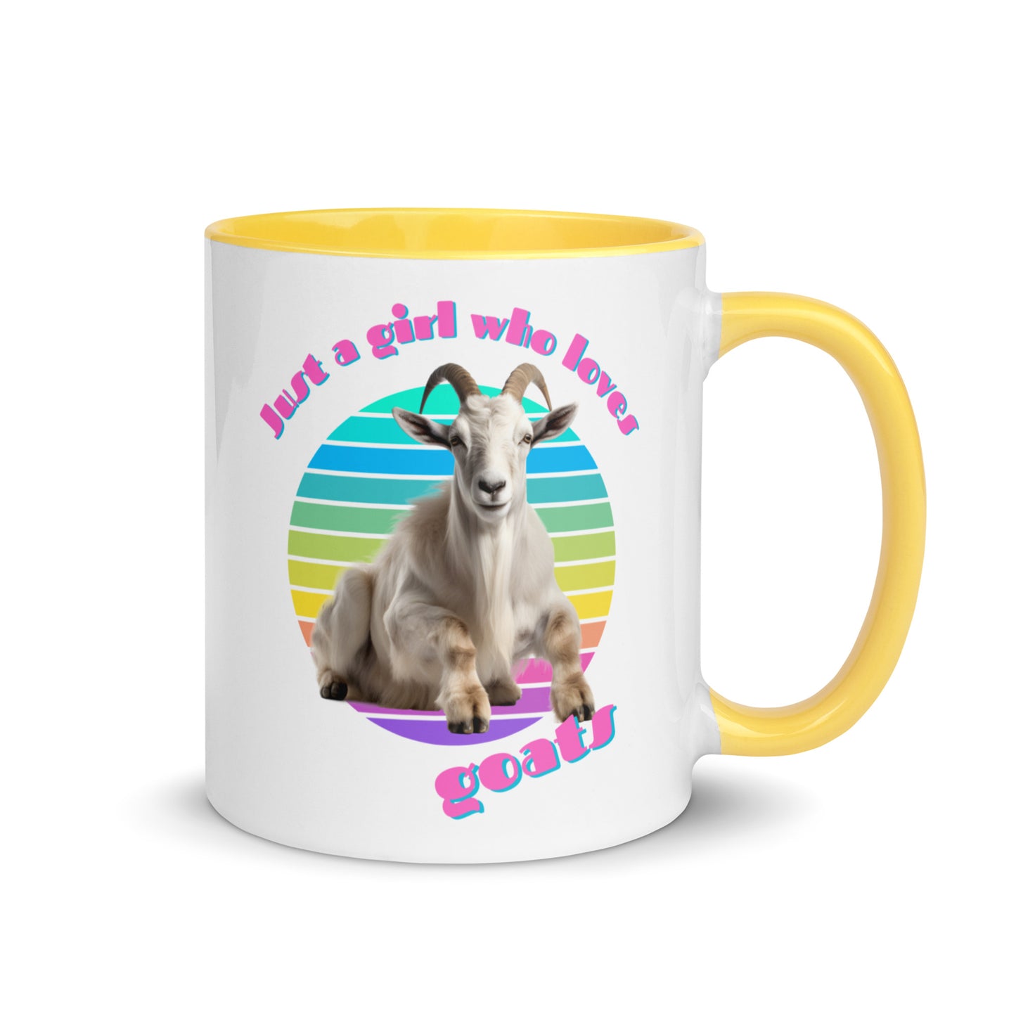 Just a Girl Who Loves Goats colour-inside mug